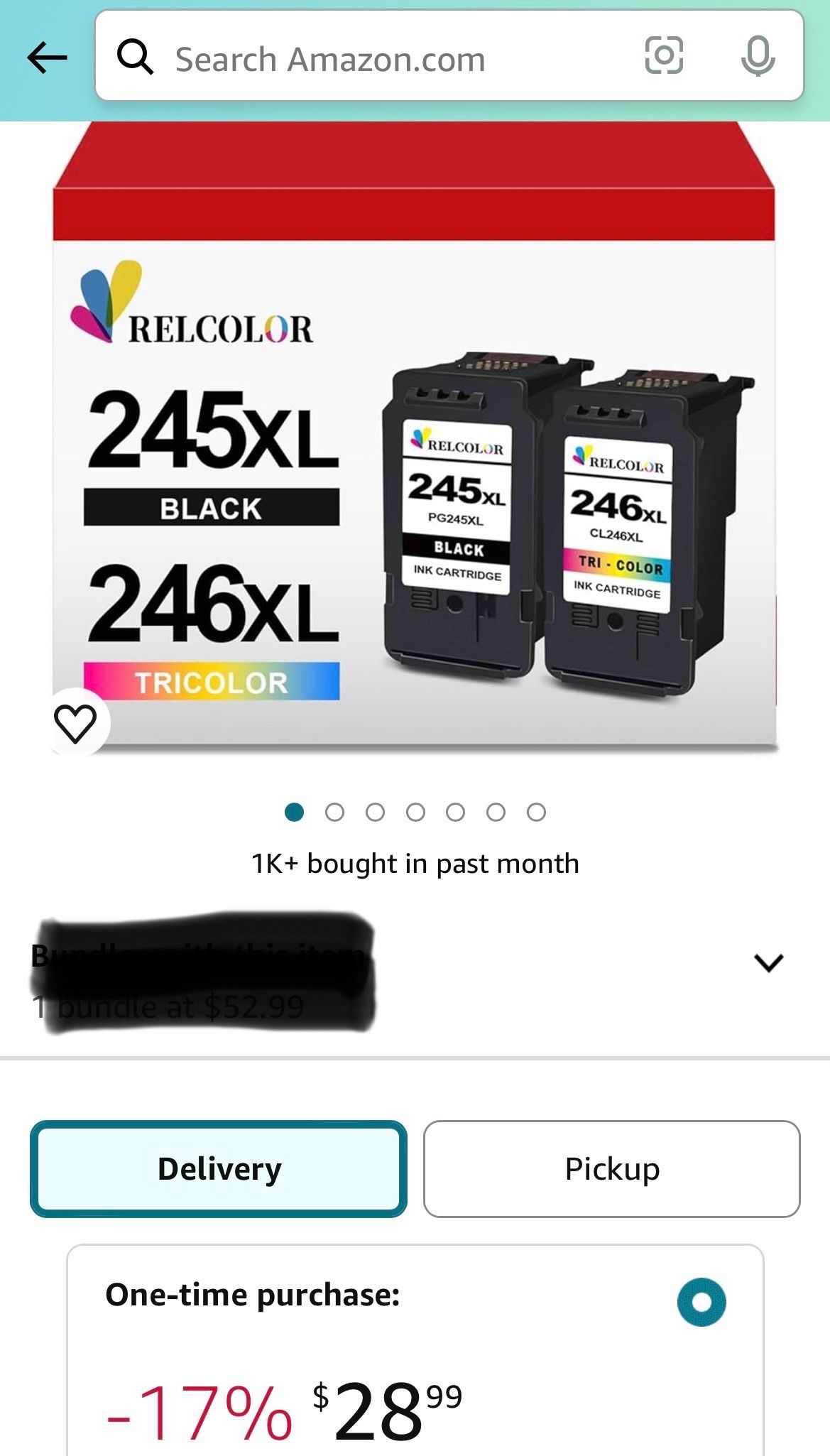 Relcolor - Compatible Ink Cartridge Replacement for Canon 245XL 246XL (Black Color 2 Pack) 245 246 XL PG245 CL246 MX490 MG2522 MX492 TR4520 TR4500 MG2