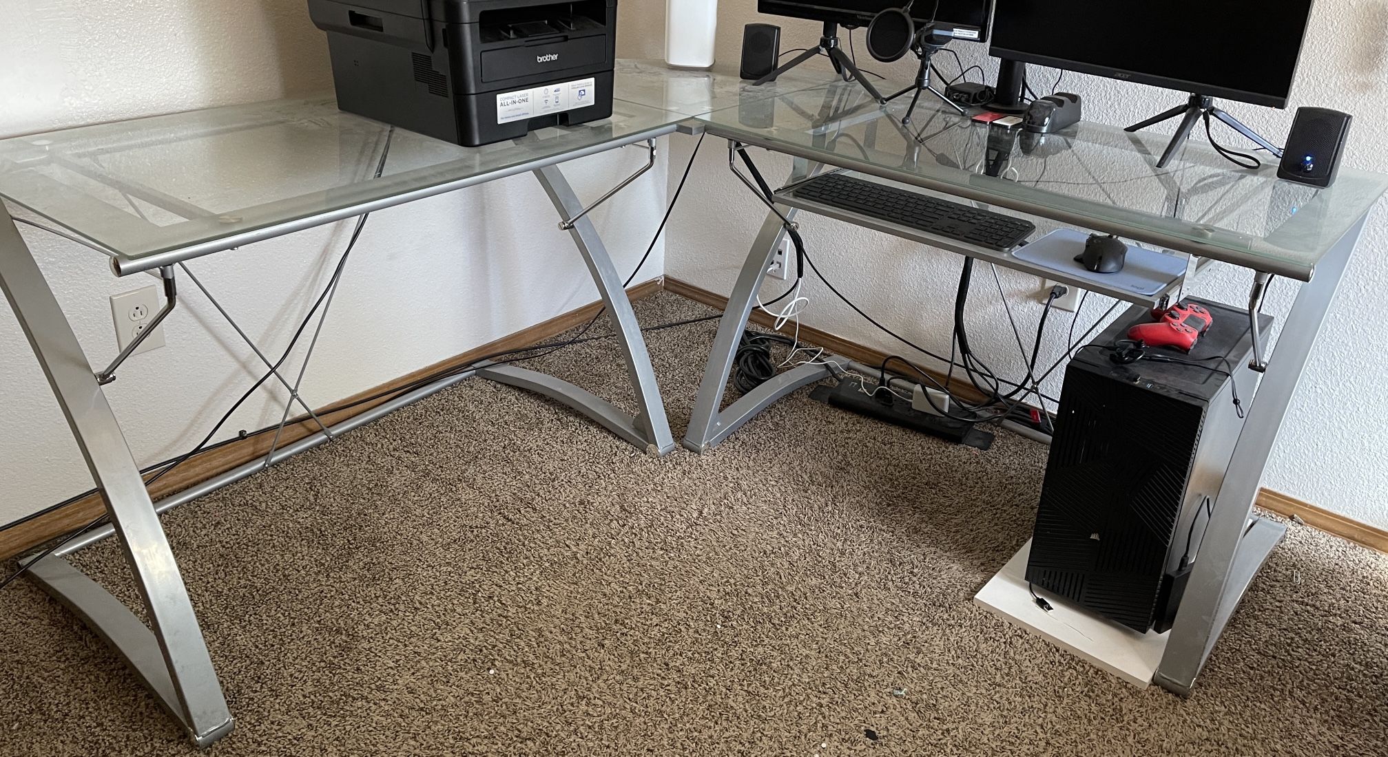 Glass Corner Desk