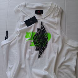 Size XXL Nike Air Jordan Jumpman Men's Classic Wings White Tank Top Mesh Jersey