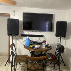 Two Sanmson Speaker With Stand And Mixer Cables Included Very Loud Professional Equipment/$500 Firm 