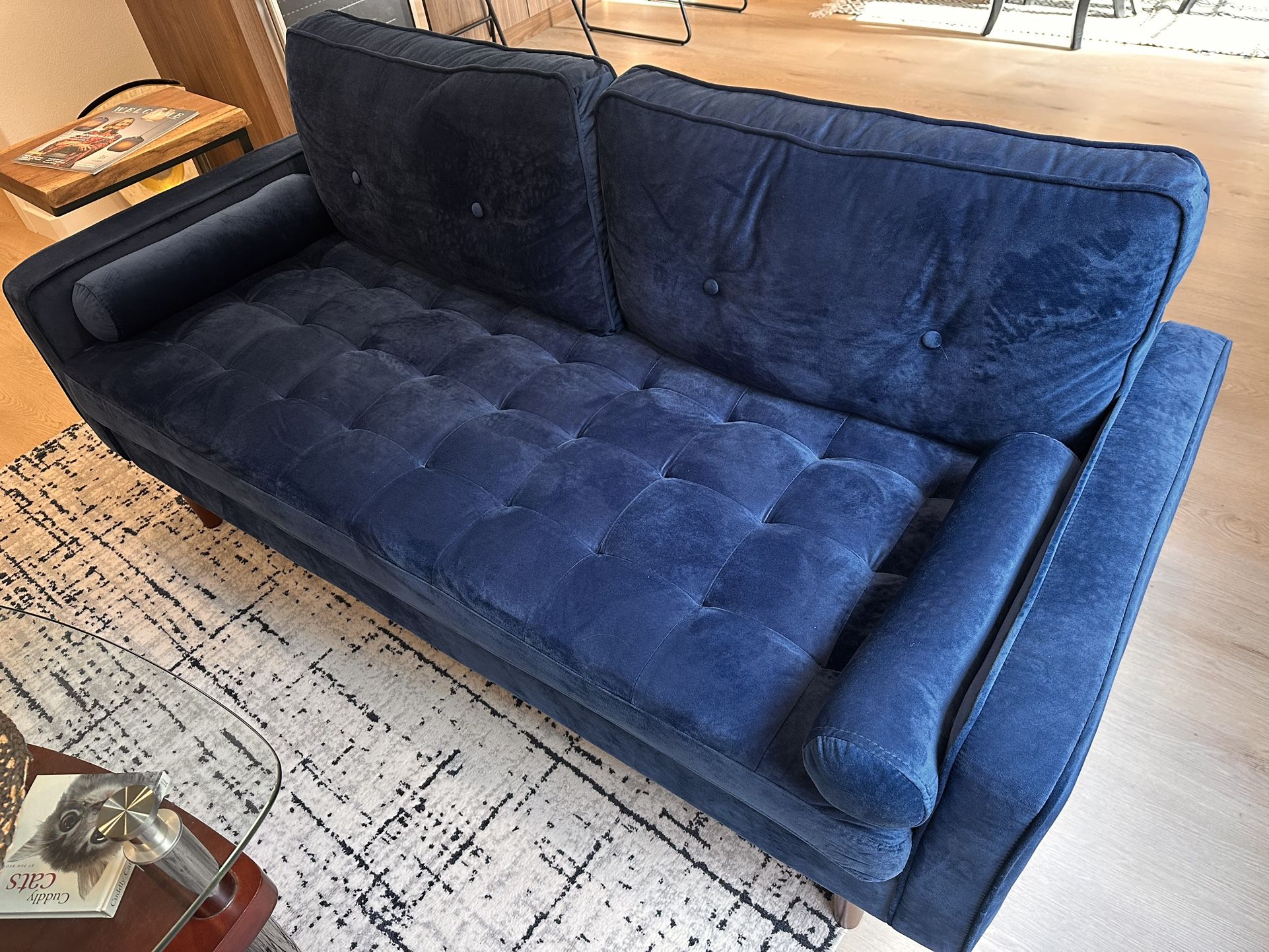 Blue Velvet Couch Sofa