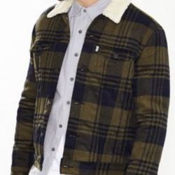 Levi’s Levis Mens Trucker Large Sherpa Jacket Plaid Western Jeans Jean XL Extra Large New NWT Large 