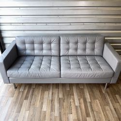 Ikea Gray Morabo Leather Couch 3 Seater