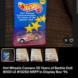 Hot Wheels Camaro 35 Years of Barbie Doll