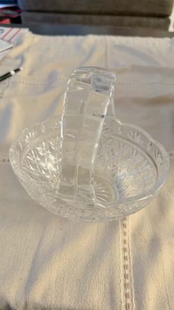 Clear Crystal Glass Basket Bowl