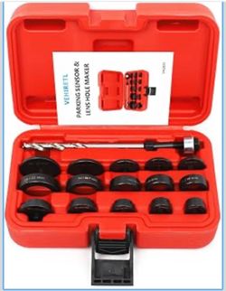 Parking Sensor and Lens Hole Maker Bumper Hole Cutter Kit 17pc Sensor Hole Punch Tool Set with 17-32mm Varied Discs, 5/16 Drill Bit and Punching Spind