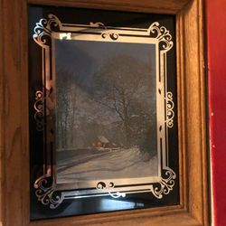 Snowy House Picture With Beautiful Frame