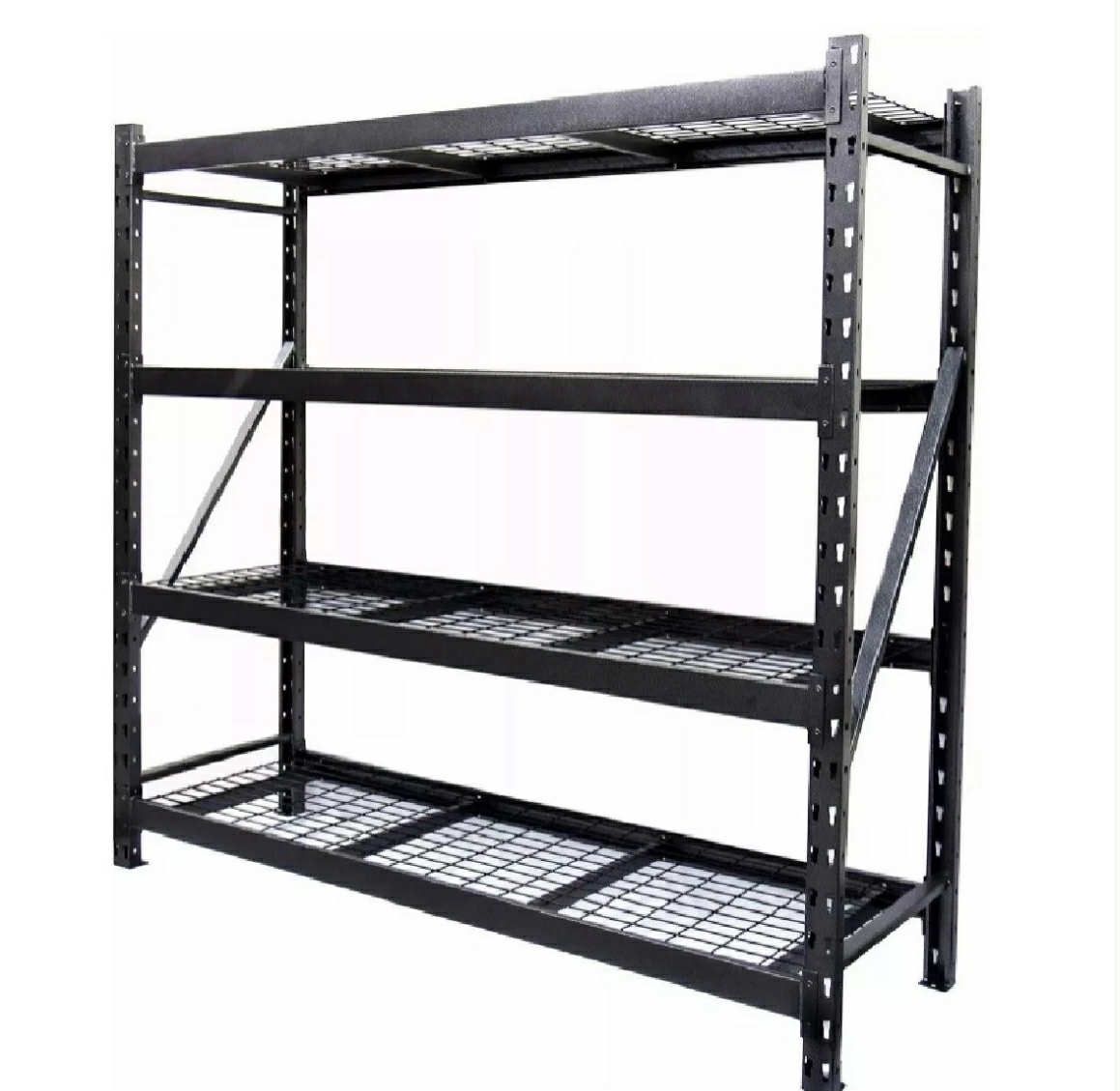 4 Shelf Steel Storage Shelving Rack Heavy Duty 10,000 lb Capacity 77" Wide x 24"