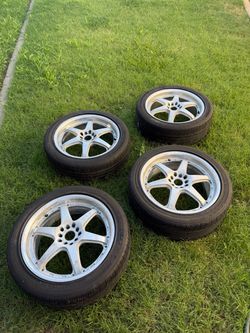 Silver 18" Motegi DP6 Wheels with 235/45R18 Tires – Complete Set of 4