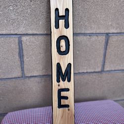 Vertical HOME Wood Sign | Farmhouse Wall Decor | Rustic Wooden HOME Sign | Entryway Porch Sign | Handmade Shelf Decor | Housewarming Gift