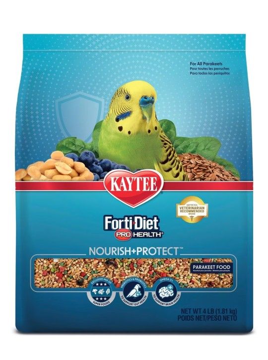 Kaytee Forti-Diet Pro Health Nourish + Protect Parakeet Bird Food 4lbs Bag