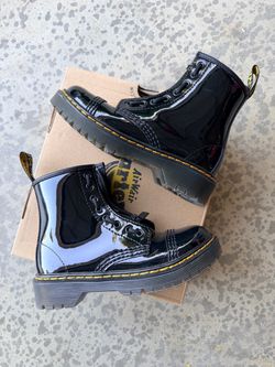 Dr. Martens Youth Sinclair Bex J Patent Leather Platform Boots - Size US 13 / UK 12 / EU 31