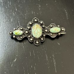 Native American Jewelry Navajo Antique Silver Turquoise Pin Brooch Vintage 