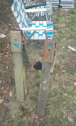 2 wood saw horses