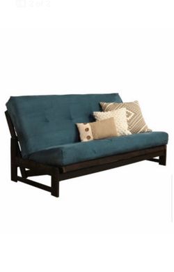 Full-Size Futon in Great Condition, with Foam Topper and Sheet Set