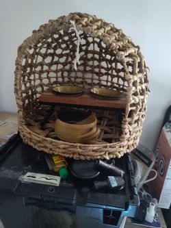 Small Dog House With Eating Bowls