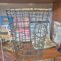 vintage or antique wire mesh garden hod or harvest basket