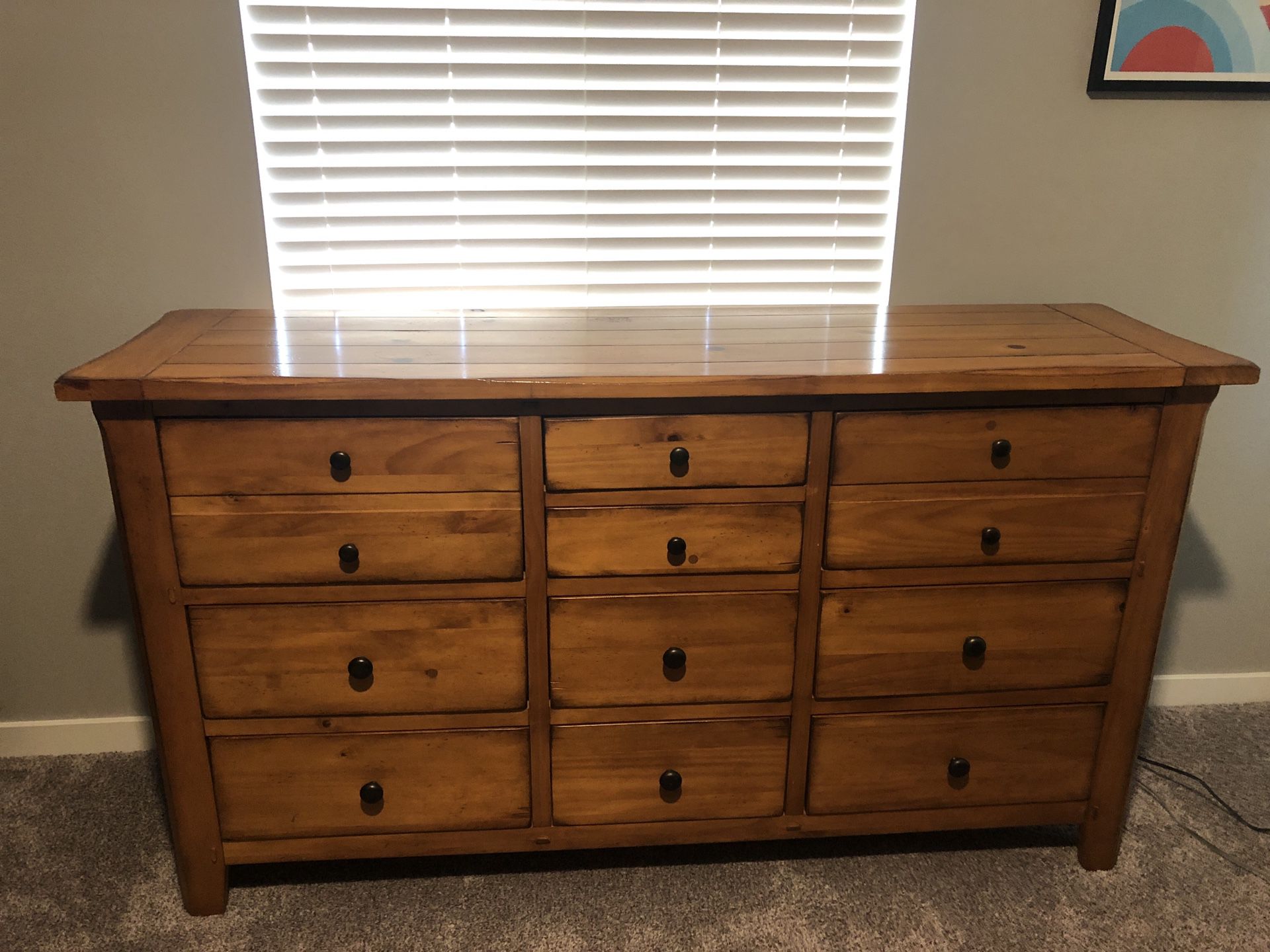 Pine wood dresser with cedar lined drawers