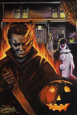 Horror collectible Micheal myers and pennywise prints