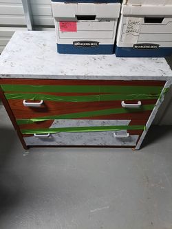 Wood Dresser with Marble Top