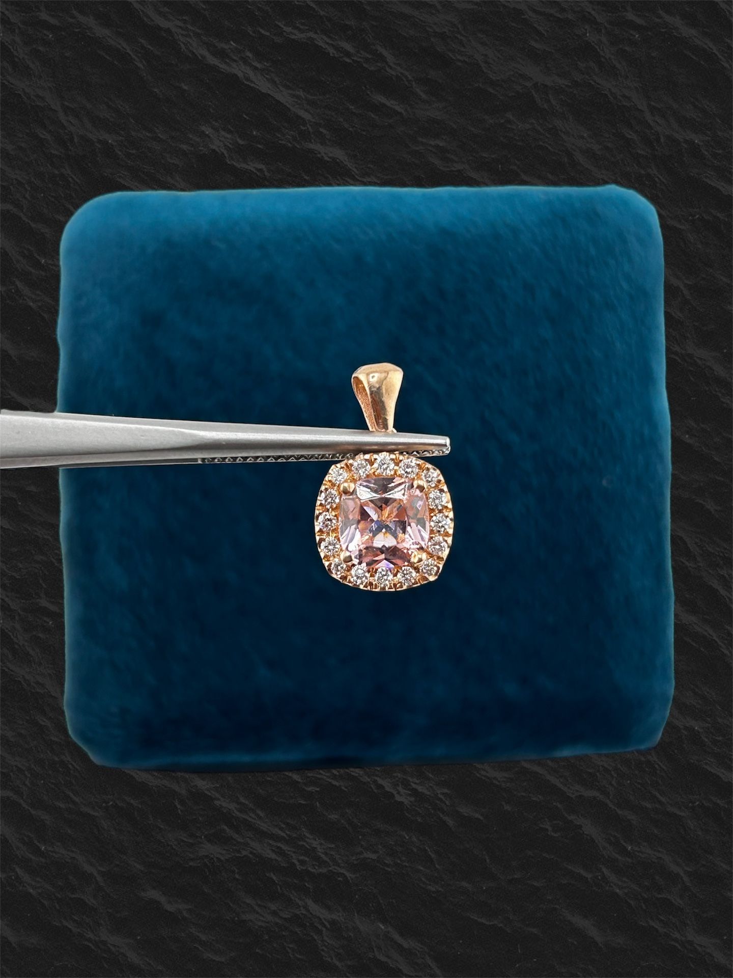 14k Rose Gold Diamond Pendant
