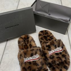 Balenciaga Leopard Print Slides