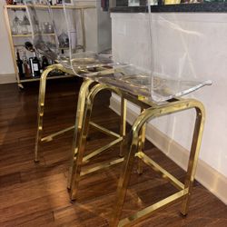 Gold Bar stools, set of 2