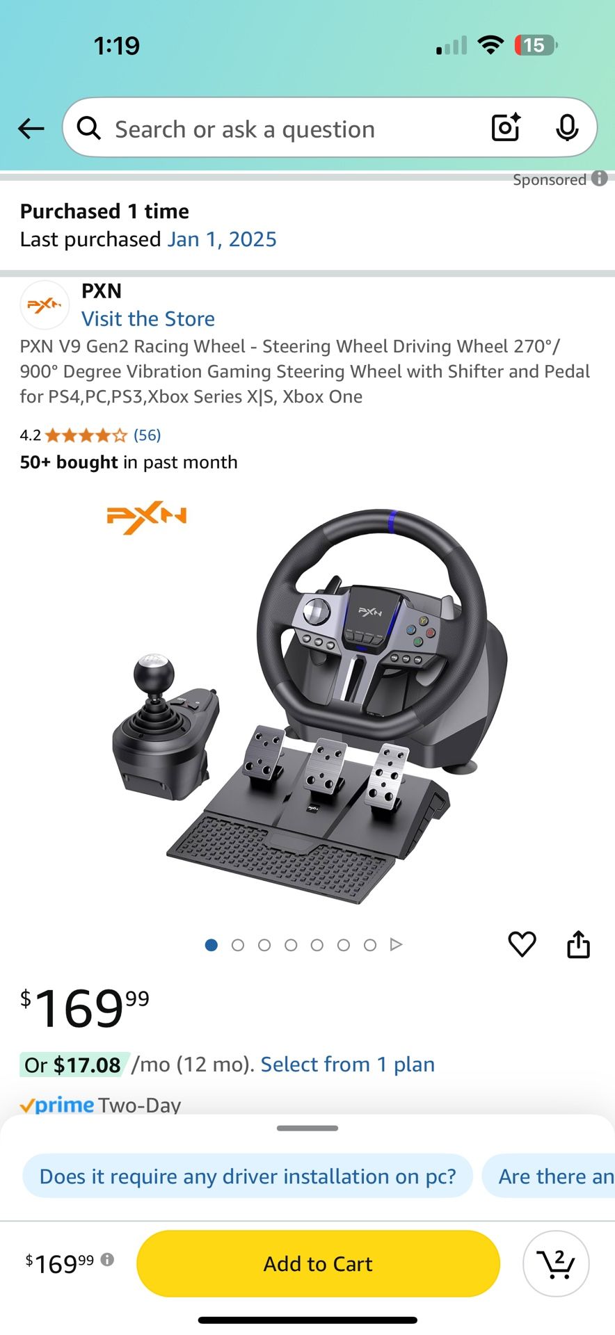 PXN V9 Gen2 Racing Wheel