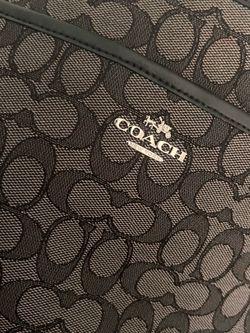 Coach Signature Jacquard Shoulder Bag Black Gray Crossbody Purse
