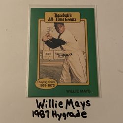 Willie Mays San Francisco Giants Hall of Fame Centerfielder 1987 Hygrade Card. 