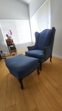 Ethan Allen Grandfather Chair & Ottoman