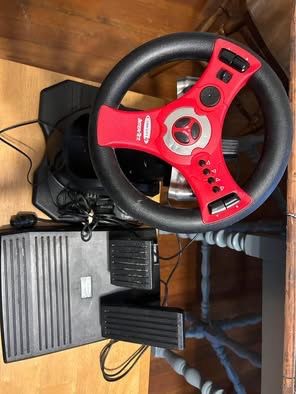 CONCEPT 4 RACING DRIVING WHEEL FOR N64 NINTENDO 64 W/ SHIFTER & PEDALS