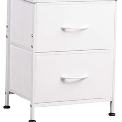 Small White 2 Drawer Nightstand