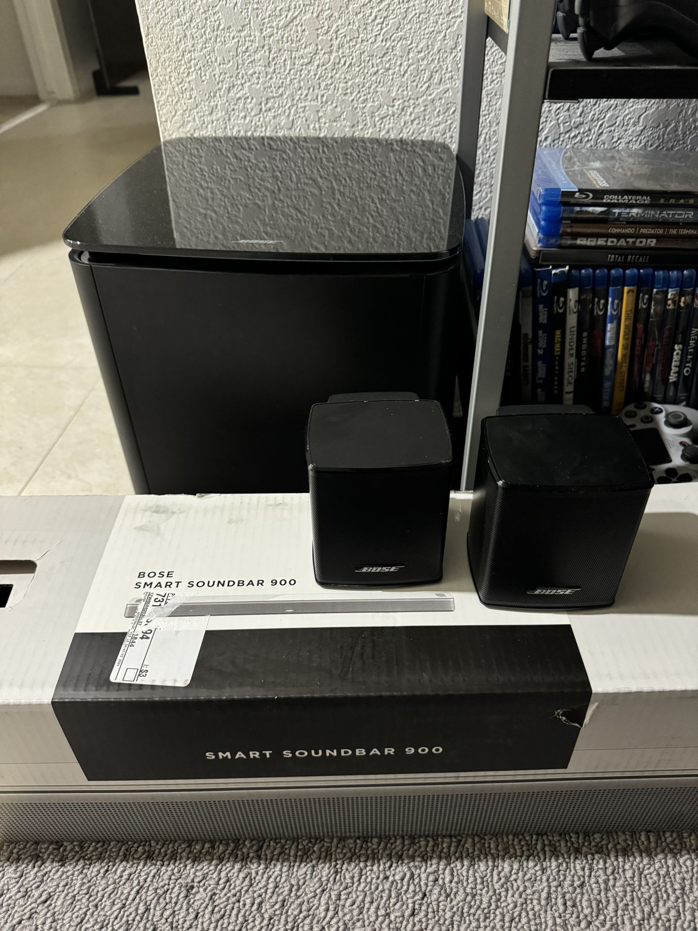 Bose Smart Soundbar 900, Wireless Bass Module And Wireless Speakers