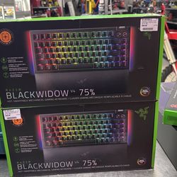 Brand new razer black widow v4 75% hot swappable mechanical  gaming keyboard