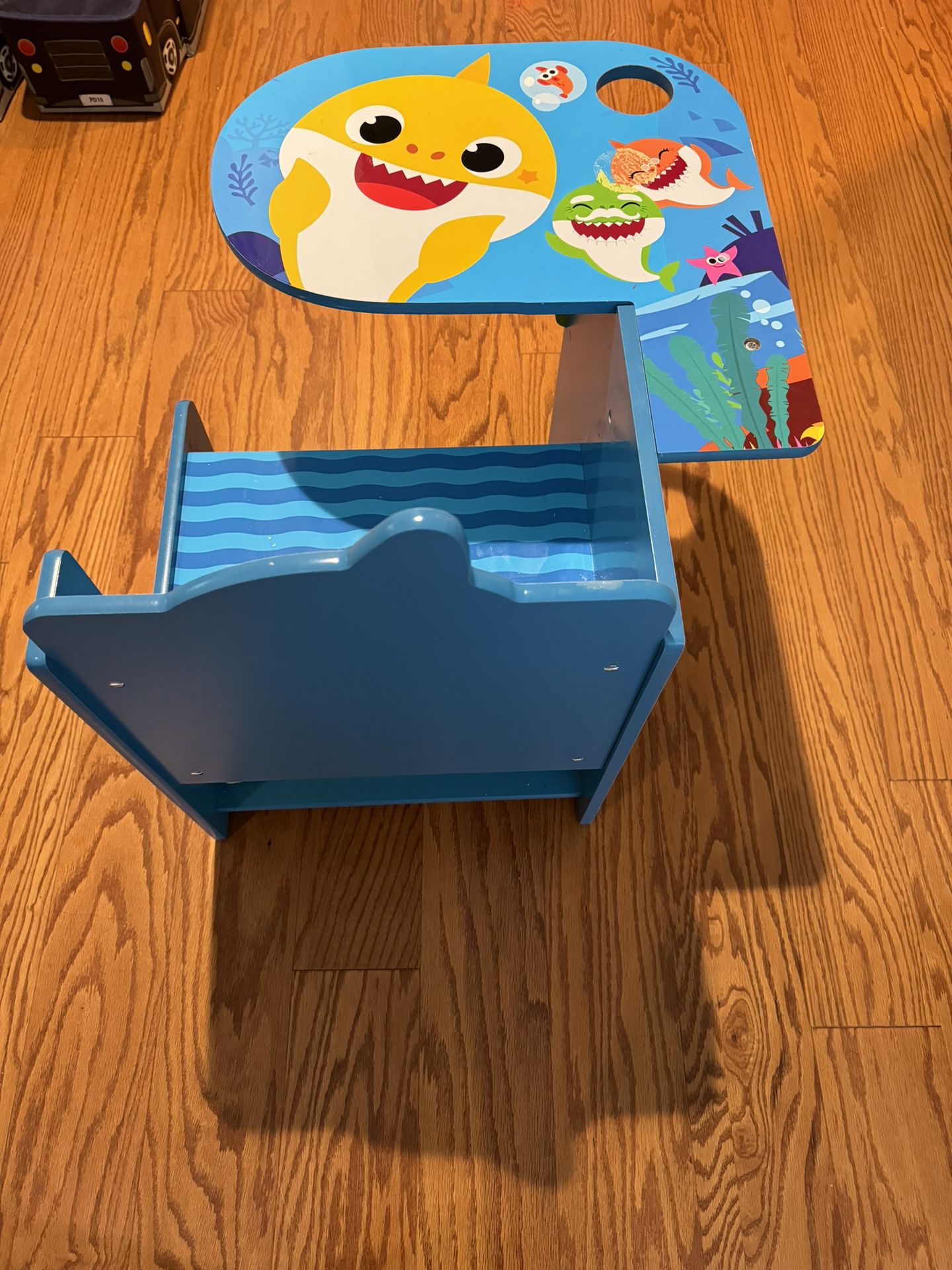 Baby Shark Chair Desk with Storage Bin