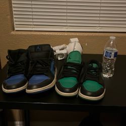 Lucky Green Low Jordan 1 Size 8 Nike 1 Mid Jordan Hyper Royal  Size 8.5 30 For Both I’m Just Trying To Get Rid Of Them 