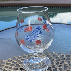 Vintage Delirium Tremens glass, Belgium beer tulip glass