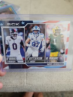 Topps NFL NFC Sack Leaders Card Burns Hutchinson Parsons