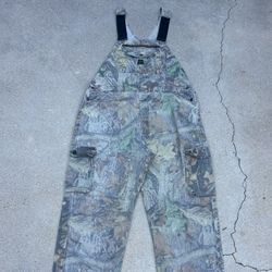 Vintage Liberty Advantage Timber Camo Hunting Bib Overalls