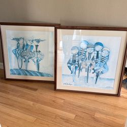 Pair of Vintage Signed Graciela Rodo Boulanger Framed Art Lithographs