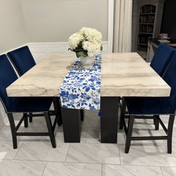 American Signature Artemis counter-height dining table with 6 chairs