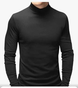 Mens T Shirt Short Sleeve Basic Mock Turtleneck Slim Fit Undershirt Pullover Thermal Solid Tops Size S