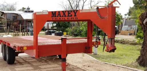 @@@Maxey G-16-2 E!! 16000lb!! 16Ft Steel Bed !! Gooseneck!! Great Shape!! Very Well Made Heavy Trailer - $7000 @@@