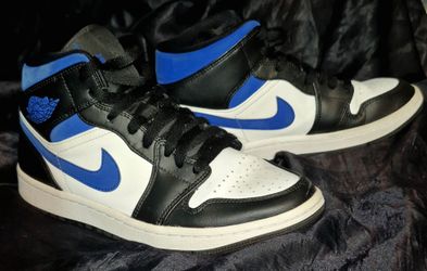 Jordan Mid 1 White Black Royal size 7