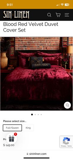 Brand New Classic Red Velvet Duvet Cover 