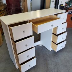 Brand New White Vanity Desk With 9 Drawers Available In Other Colors 