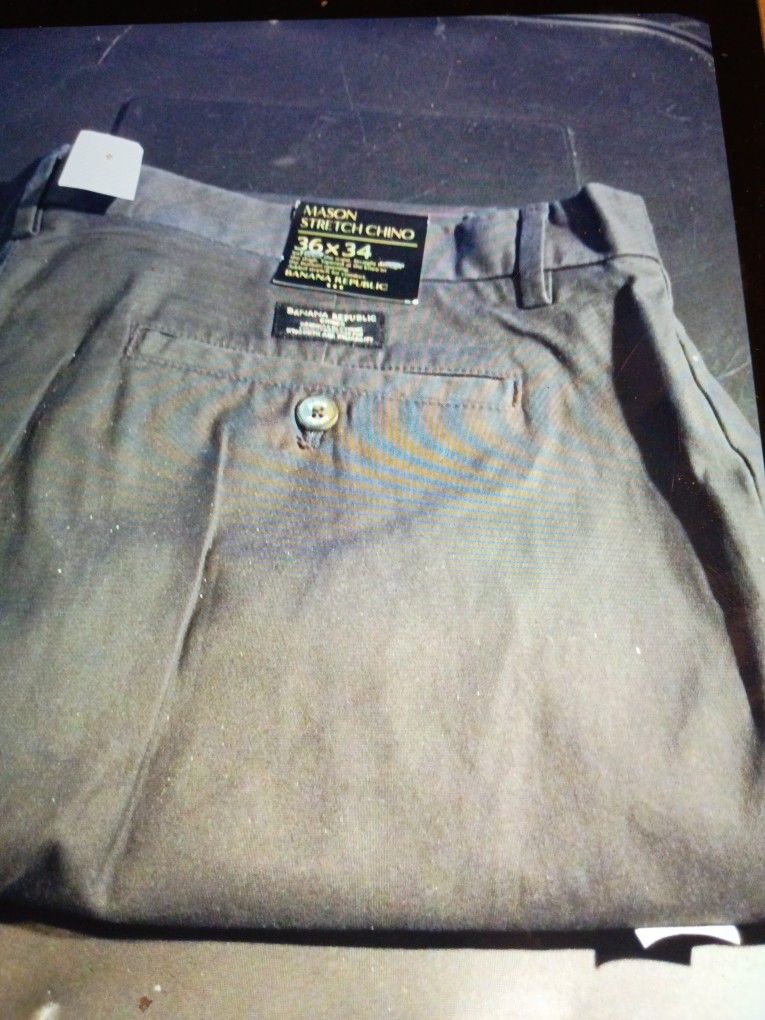BANANA REPUBLIC JEAN CO MASON STRETCH CHINO PANTS KHAKI STYLE SIZE 36W/34L
