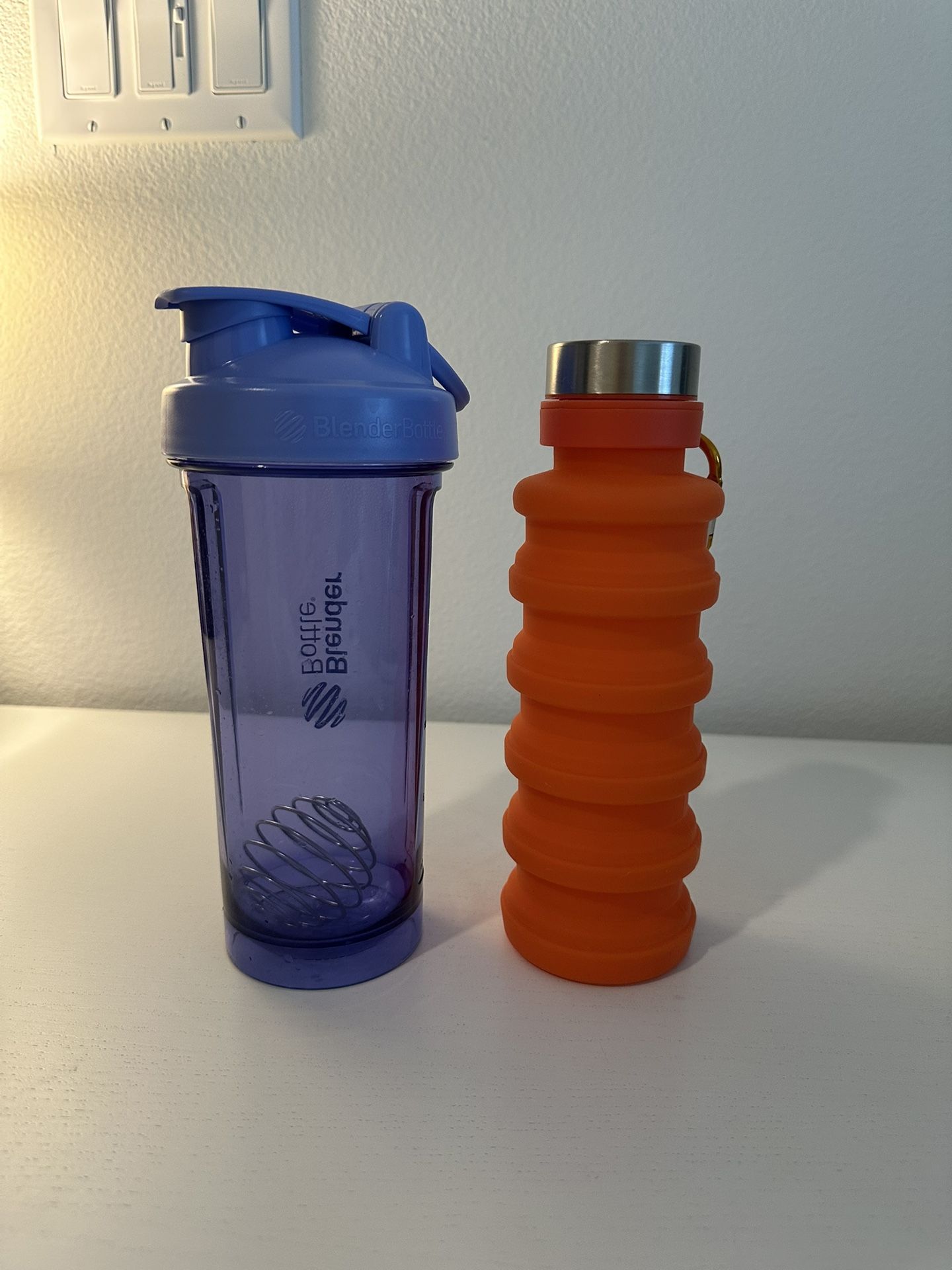 Bottle shaker + water bottle + ice tray