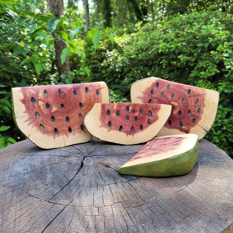 Chainsaw Carved Cedar Watermelon for Sale in Sanford, NC - OfferUp